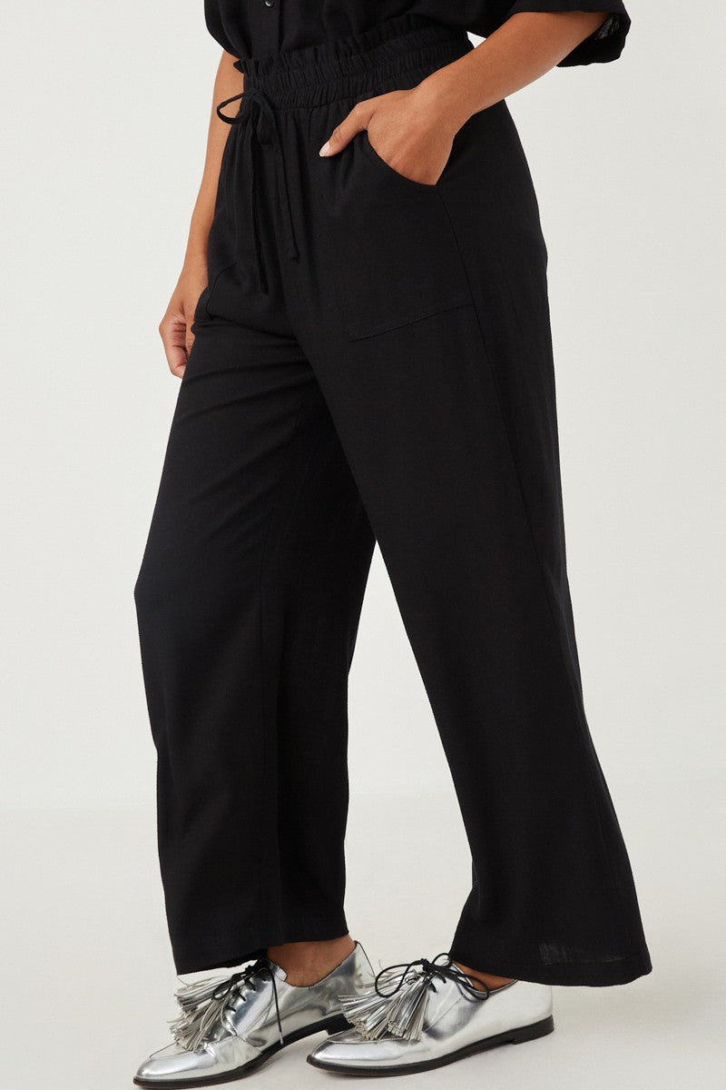 Wide Leg Paperbag Waist Pants