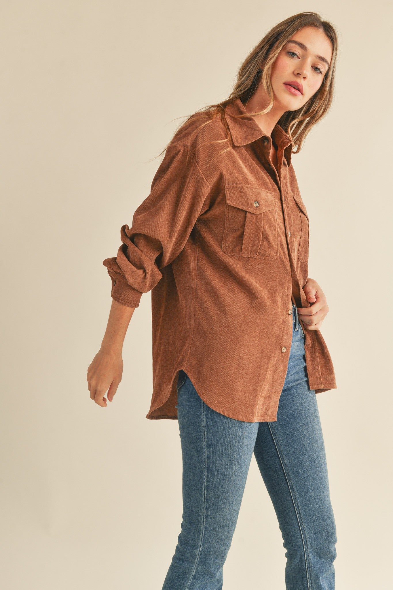 Light Weight Oversized Corduroy Shirt