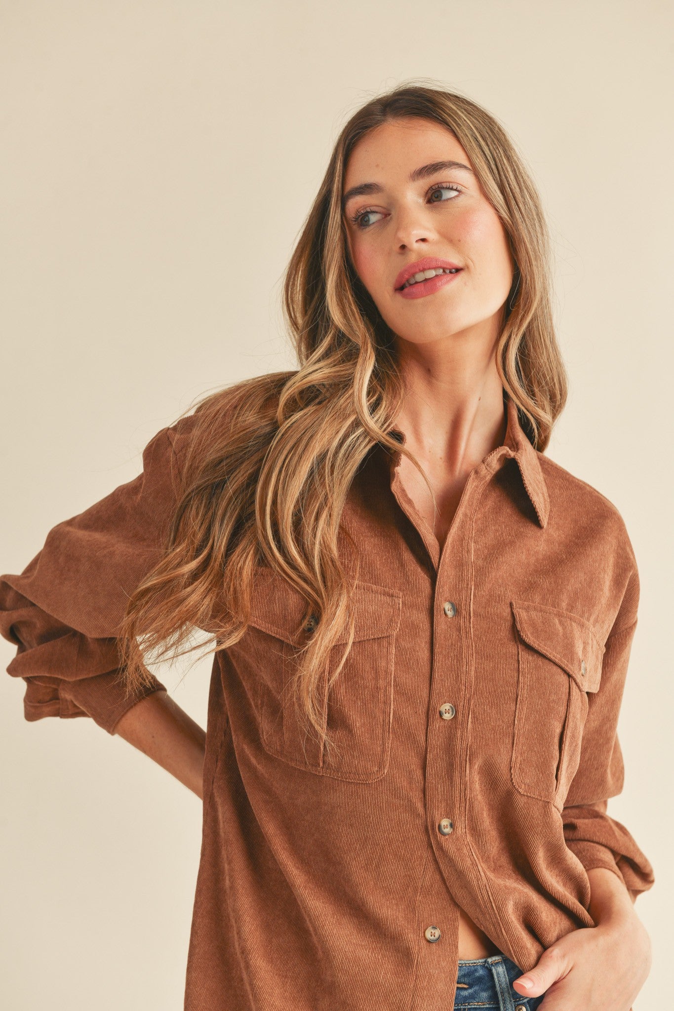 Light Weight Oversized Corduroy Shirt