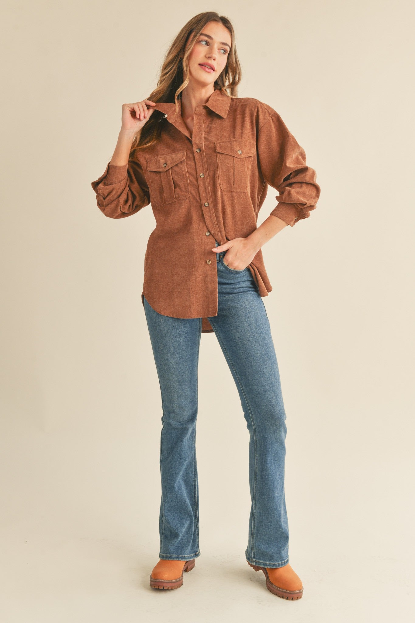 Light Weight Oversized Corduroy Shirt