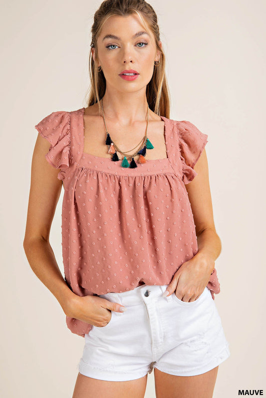 Ruffle Detail Cross Back Tank