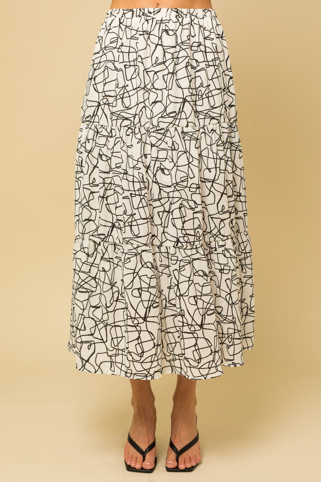 Abstract Printed Two Piece Skirt Set