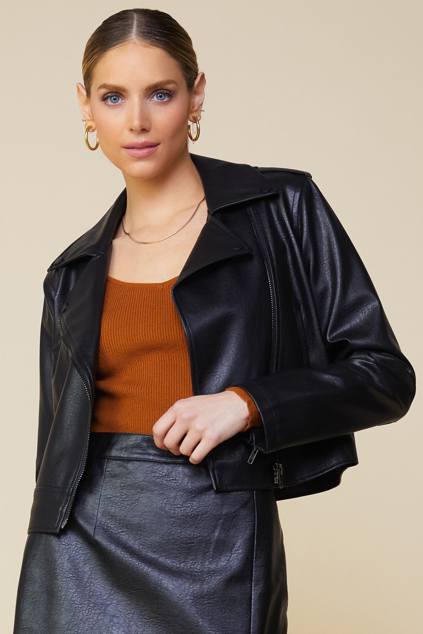 Vegan Leather Moto Jacket