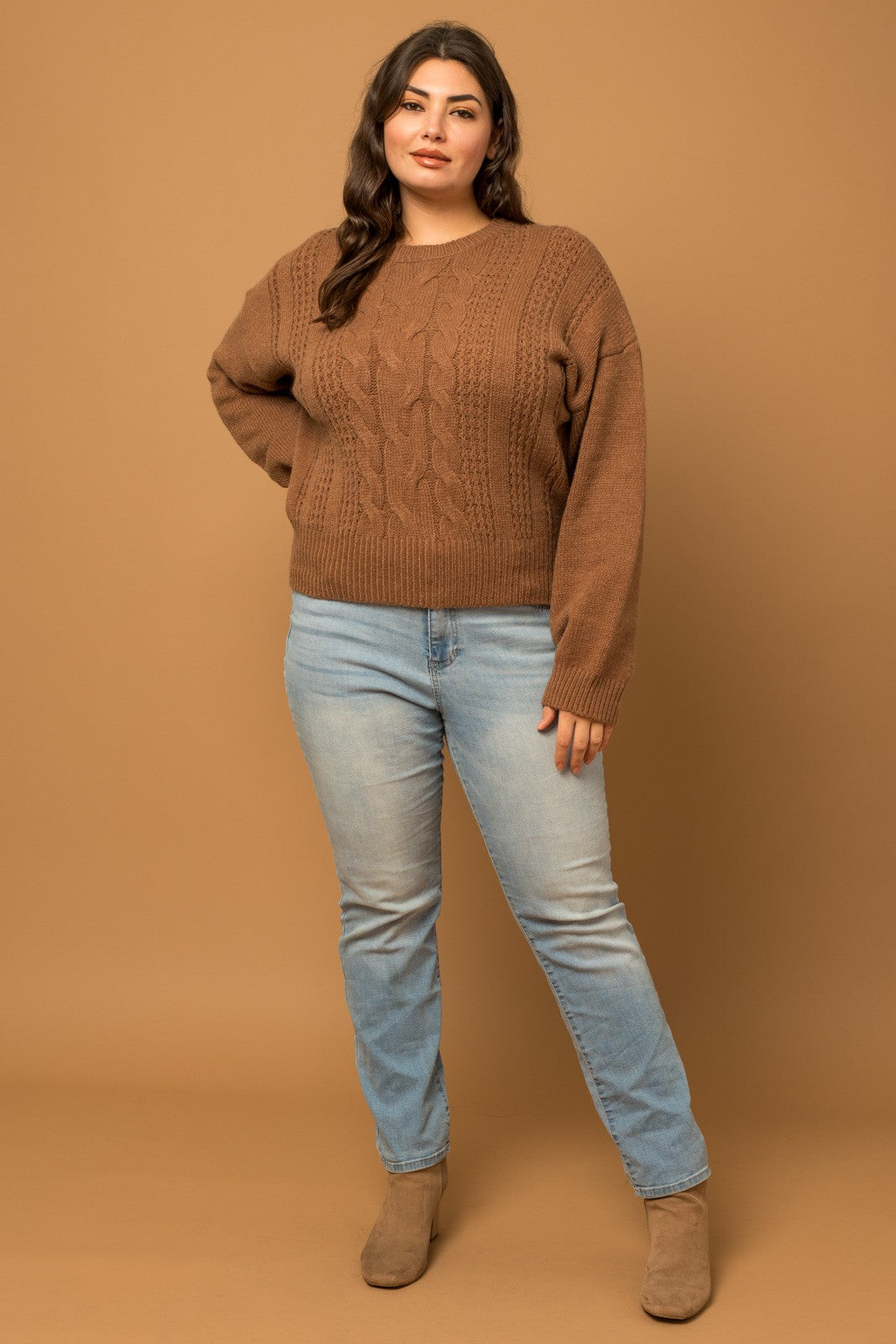 Plus Cable Knit Sweater