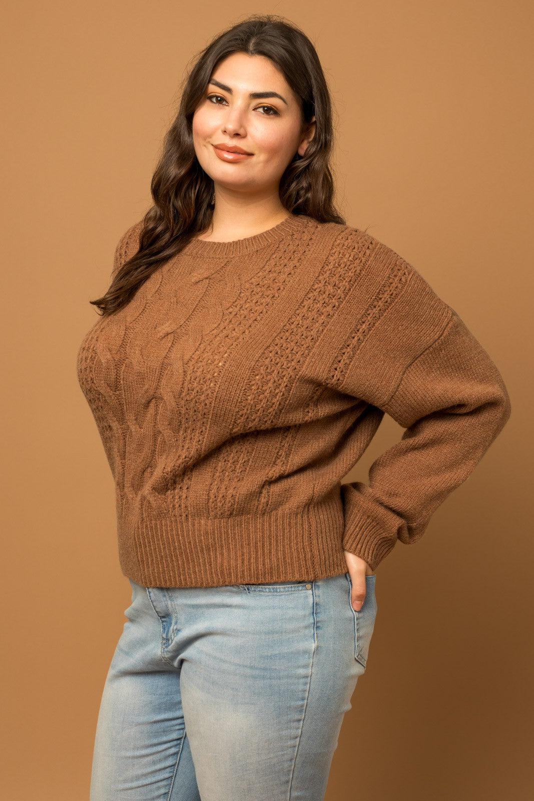 Plus Cable Knit Sweater