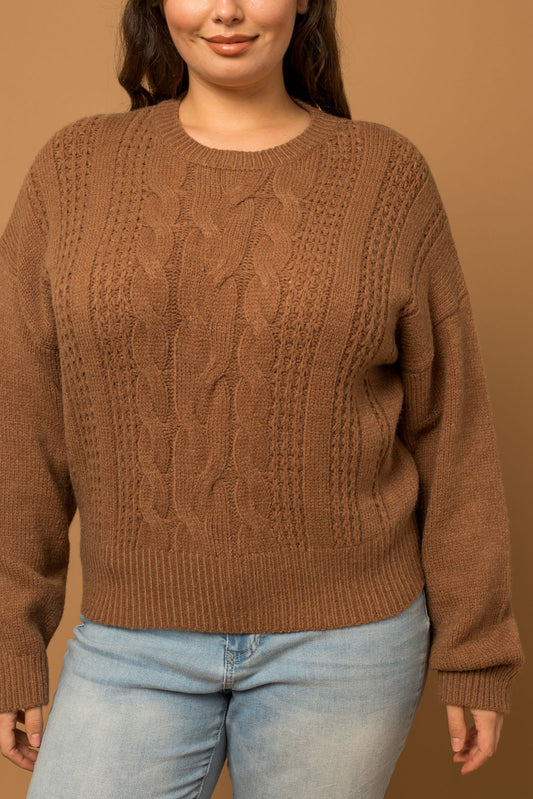 Plus Cable Knit Sweater