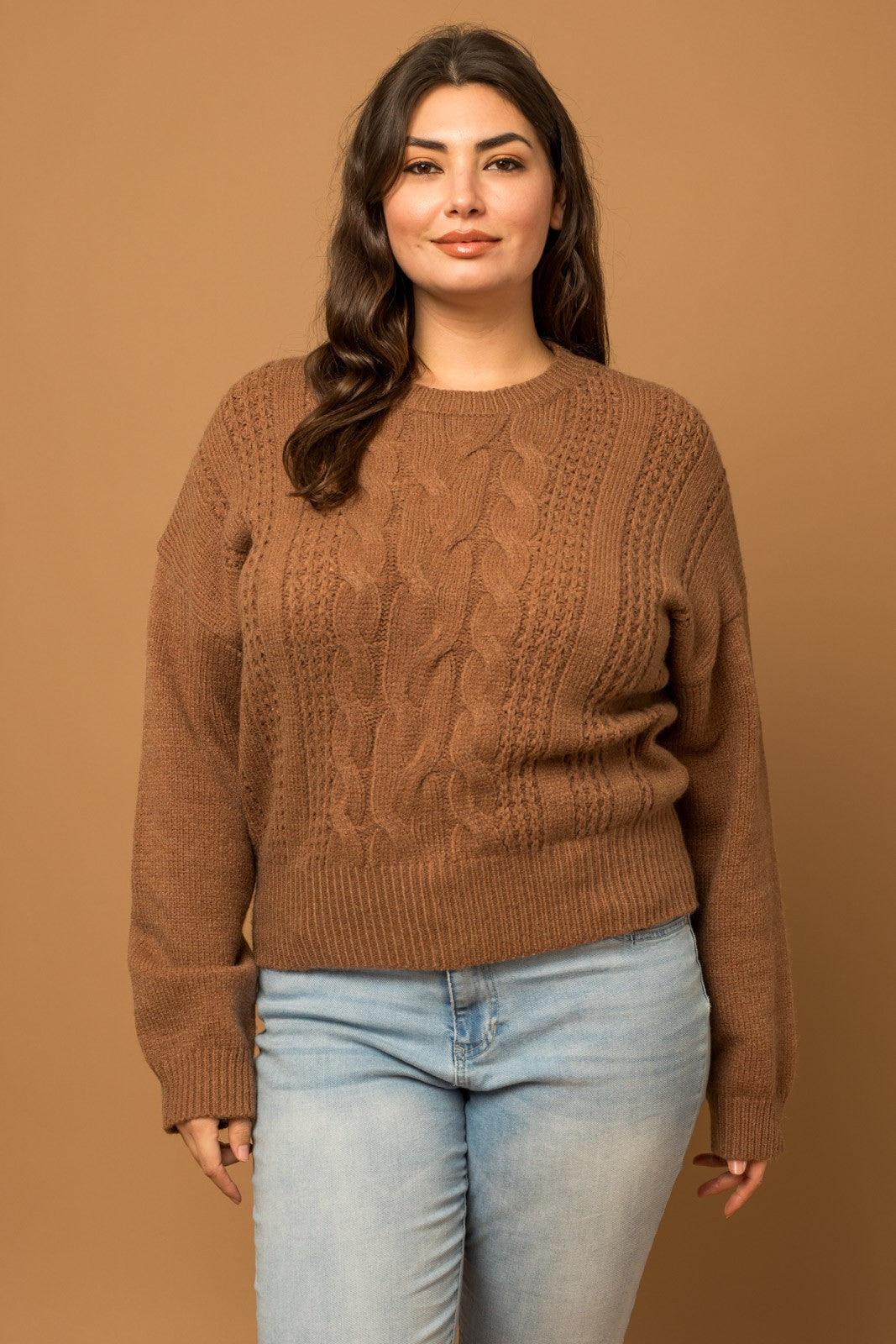 Plus Cable Knit Sweater