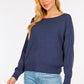 Dreamers Boatneck Pullover Sweater - Heather Dark Teal