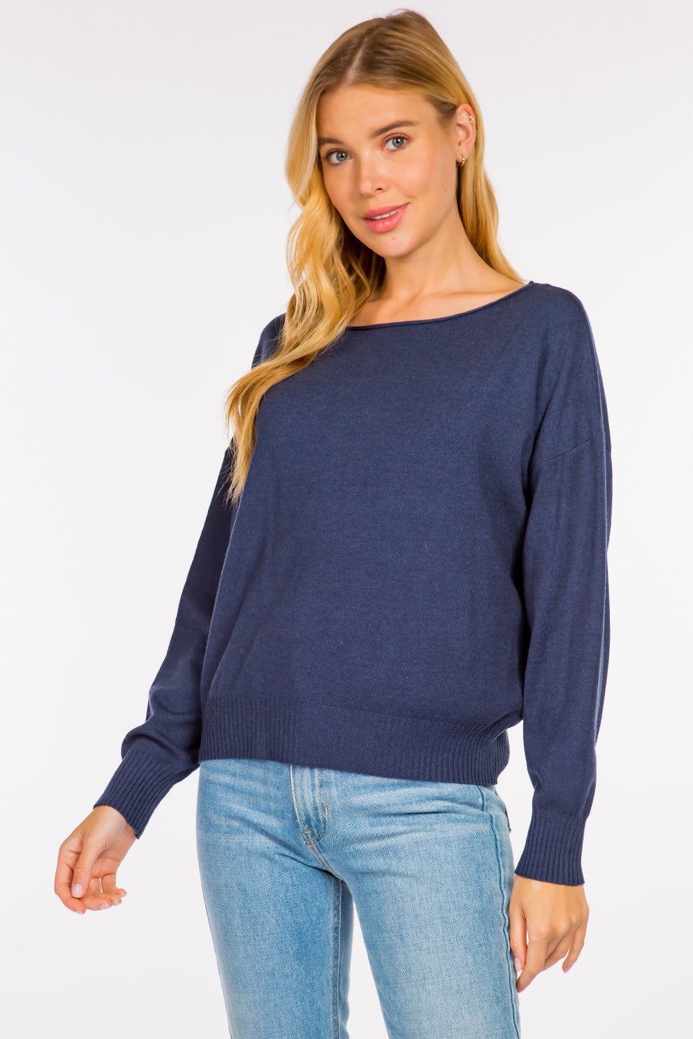 Dreamers Boatneck Pullover Sweater - Heather Dark Teal