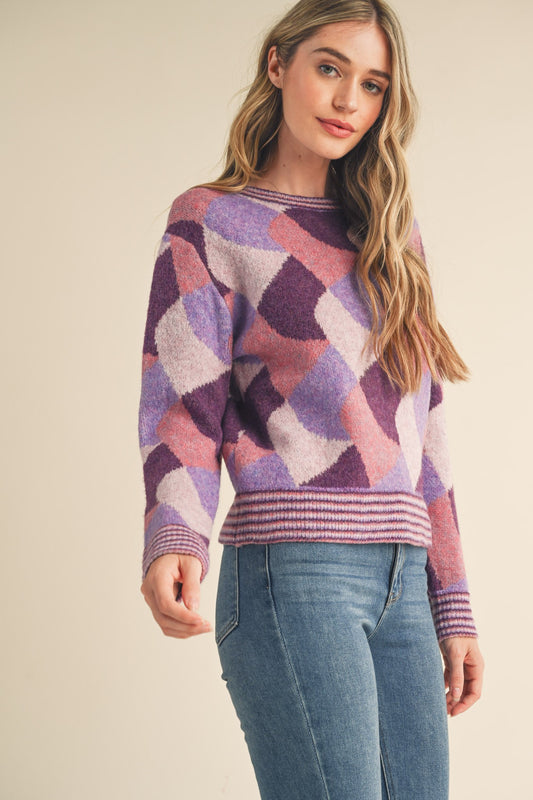 Colorful Print Sweater