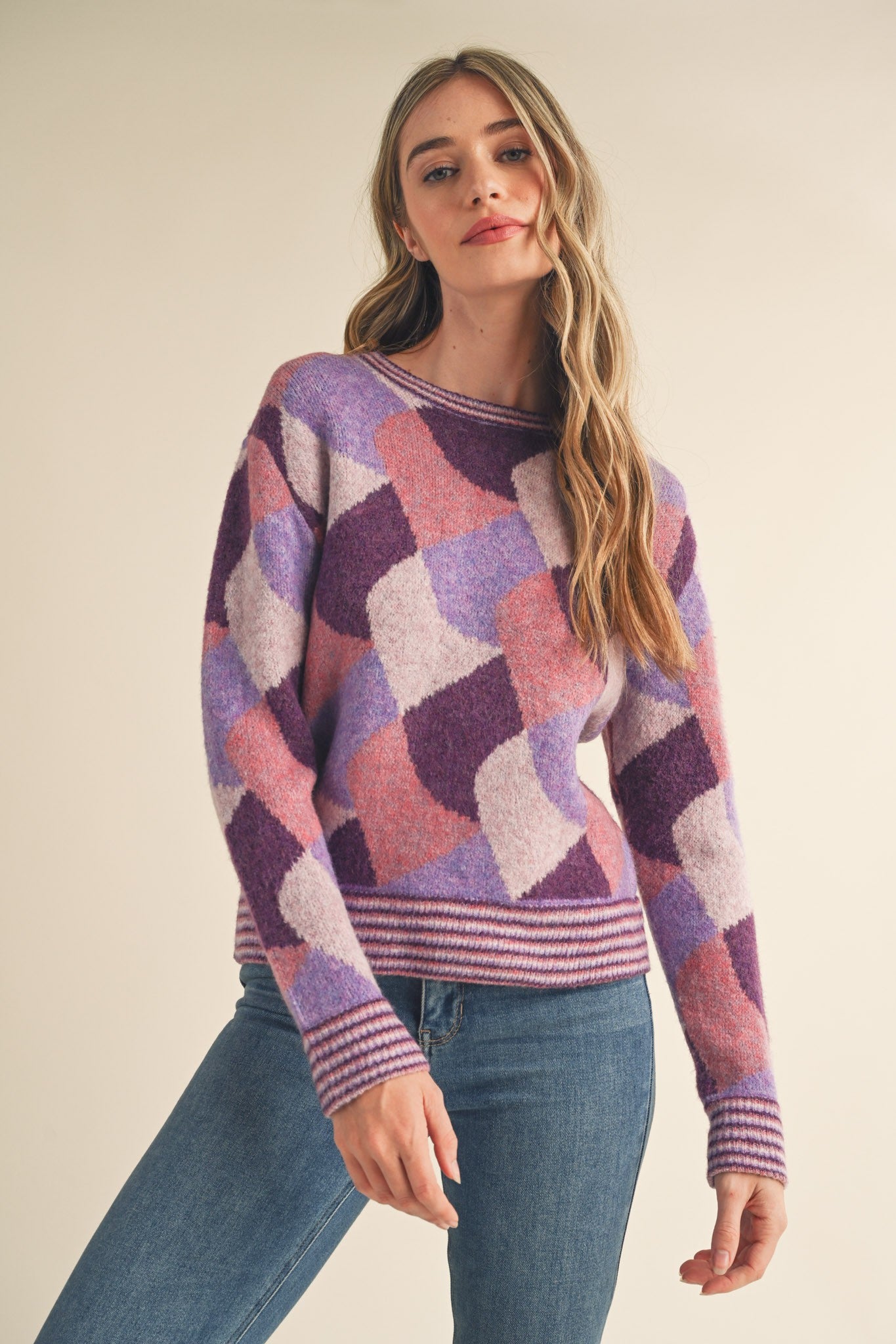 Colorful Print Sweater