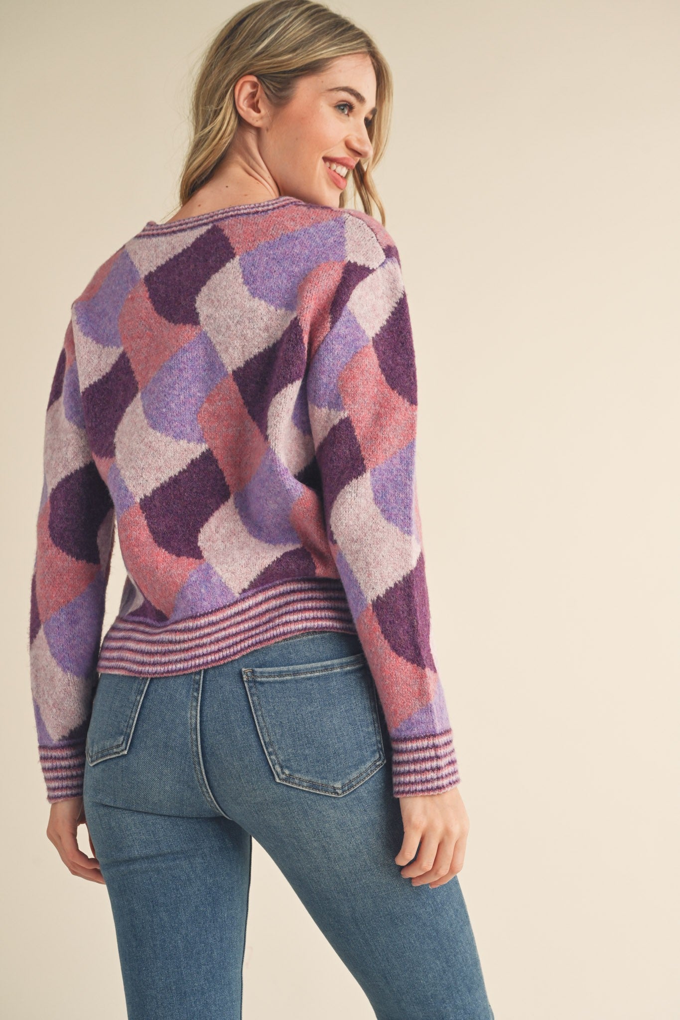 Colorful Print Sweater