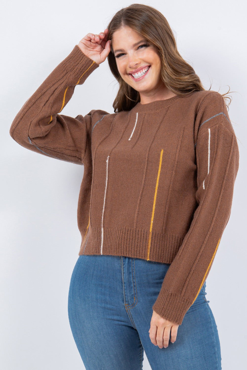 Line Detail Pullover Sweater