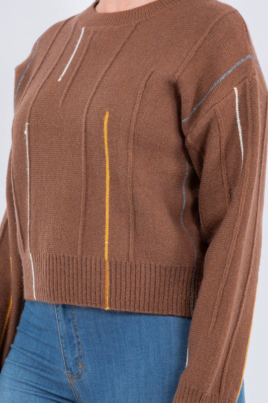 Line Detail Pullover Sweater