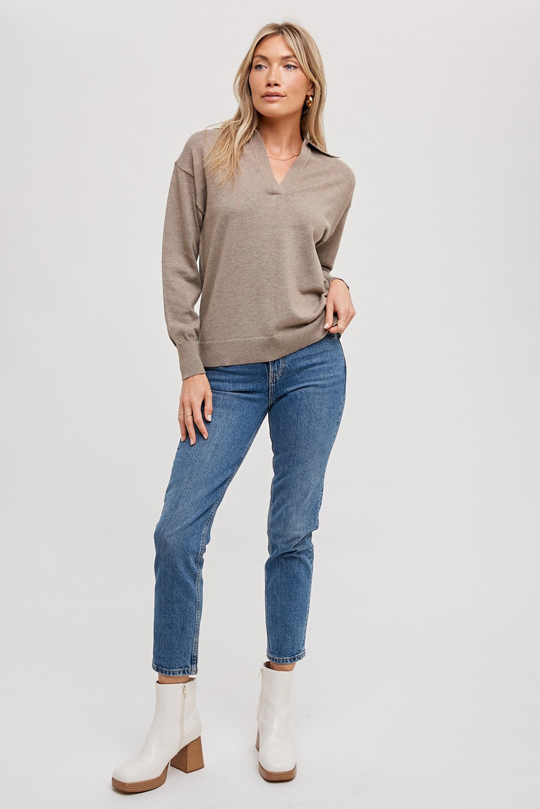 Long Sleeve Polo Sweater