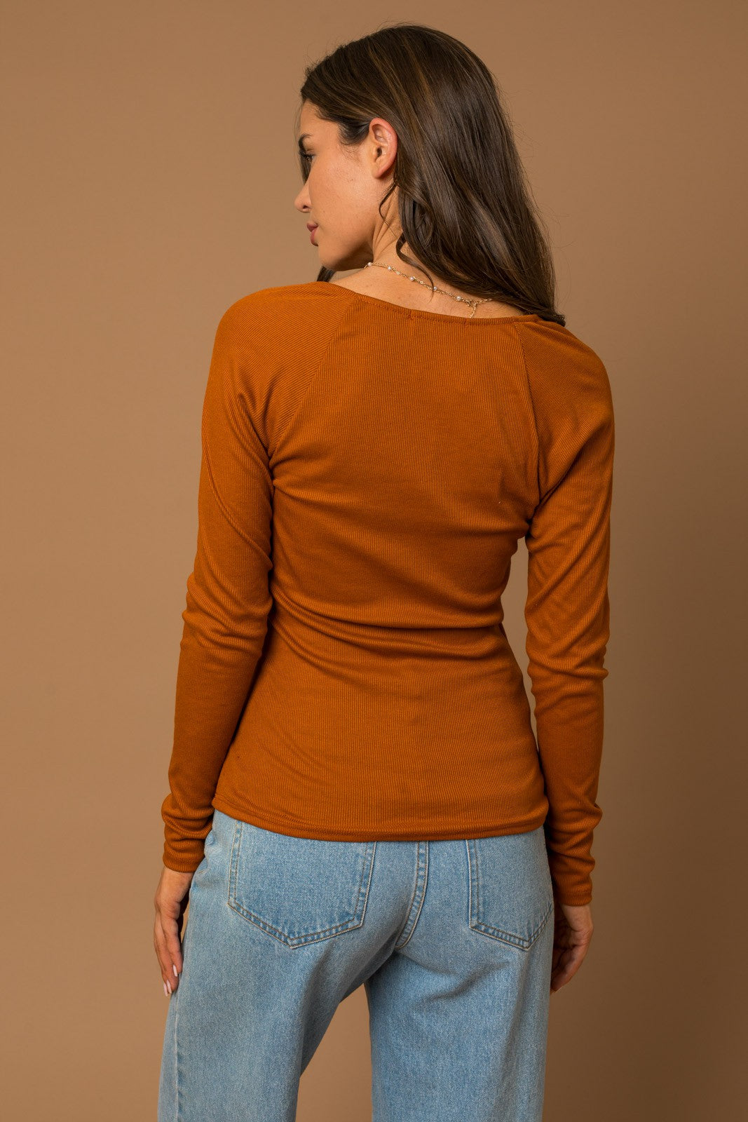 Ribbed Square Neckline Top