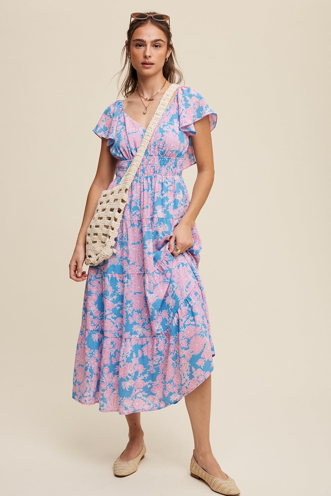 Printed Floral Dress with Ruffle Details