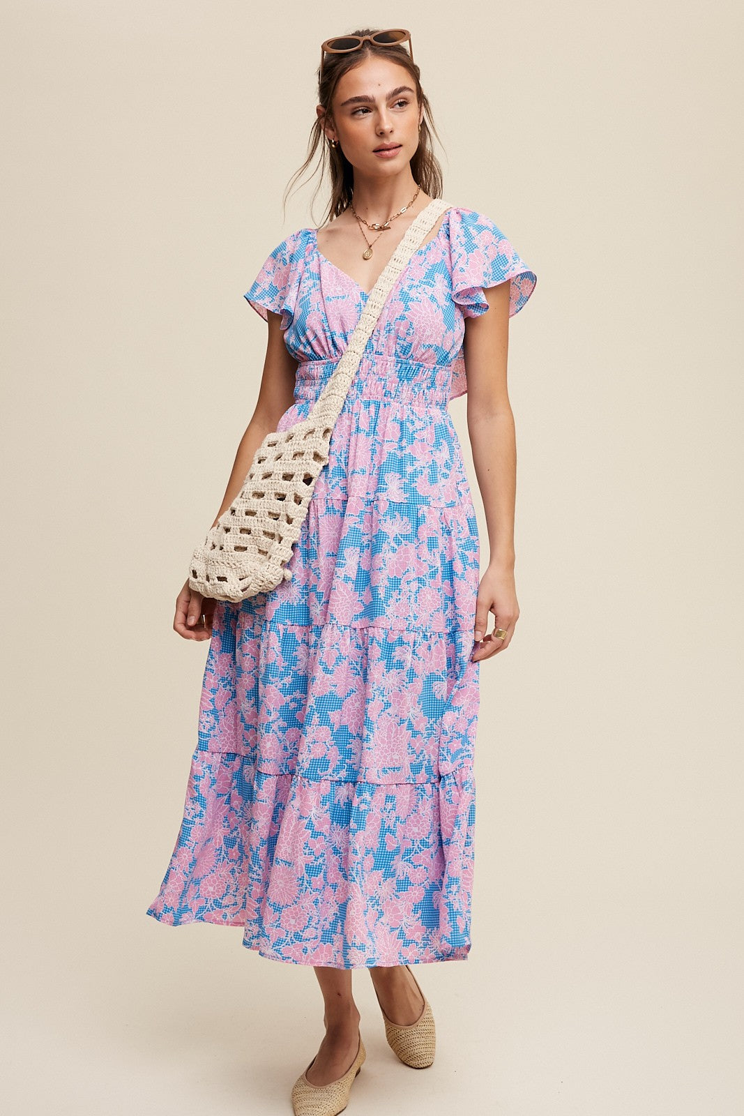 Printed Floral Dress with Ruffle Details