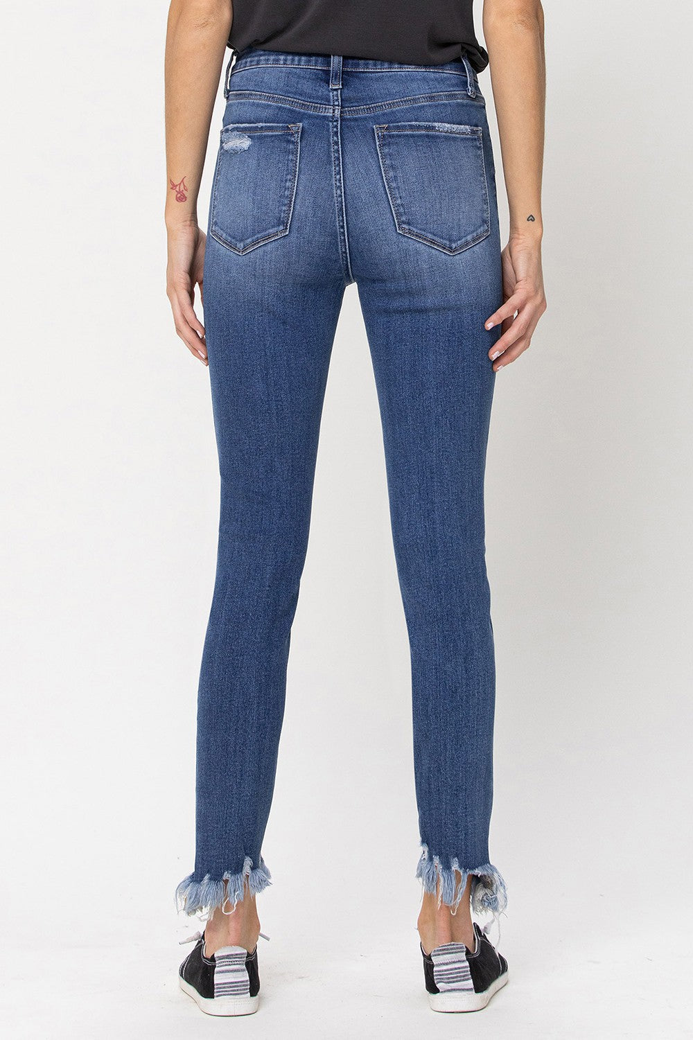 High Rise Skinny Crop with Fray Hem- Vervet