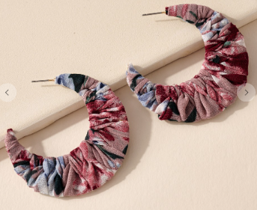 Floral Open Hoop Earrings