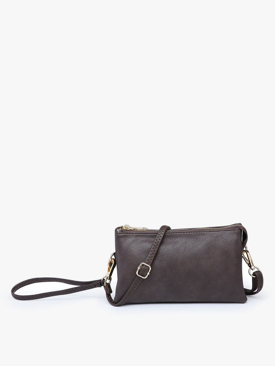 Multi Compartment Crossbody or Wristlet Clutch