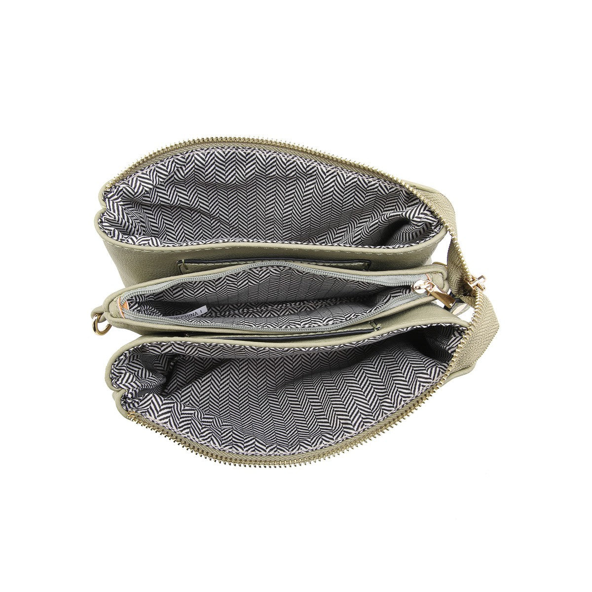 Multi Compartment Crossbody or Wristlet Clutch